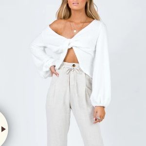 NWT [Princess Polly] The Henrik Cropped Sweater White US4